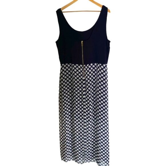 Vince Camuto Navy & White Sleeveless Maxi Dress 2X - Picture 3 of 4